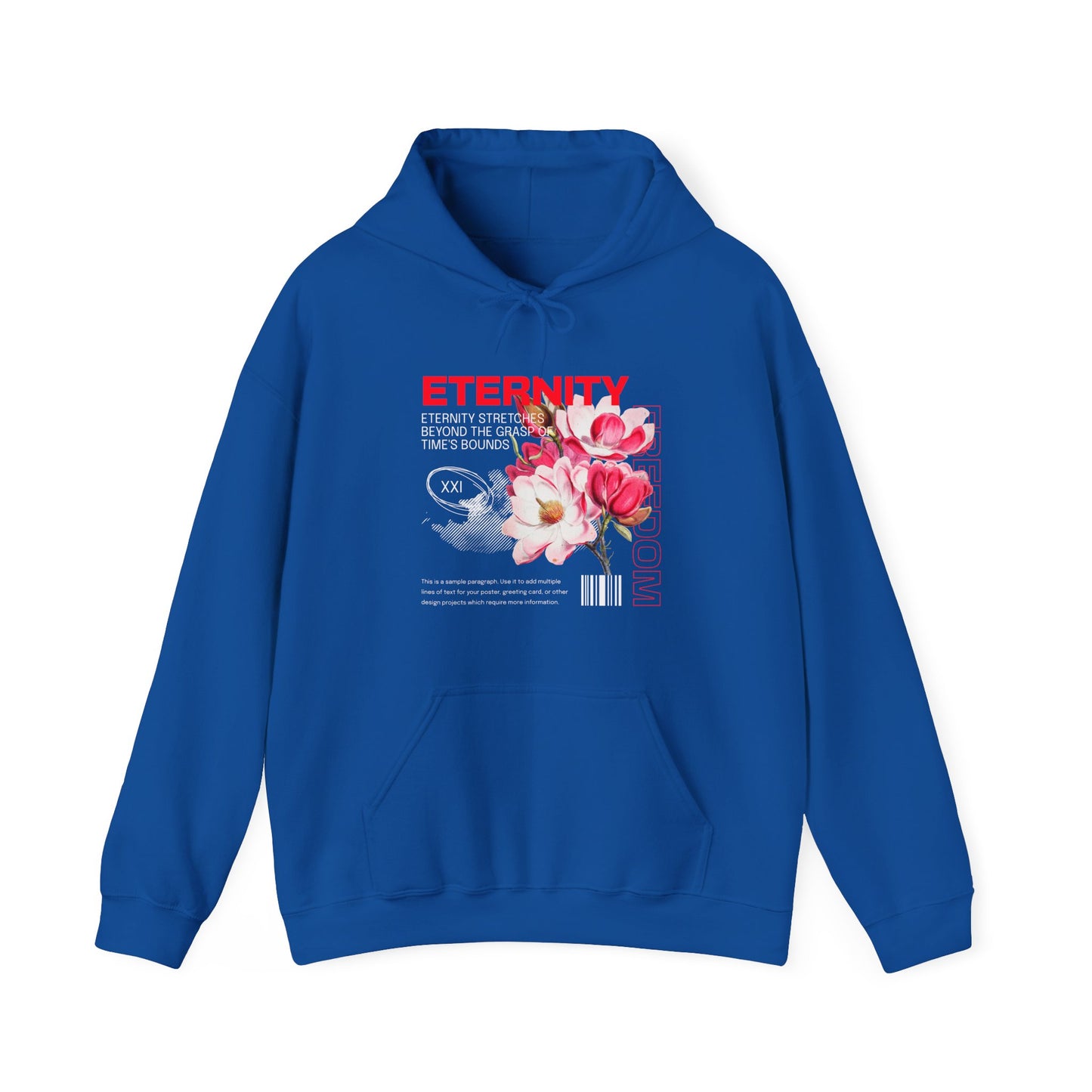 Eternity Floral Hoodie — Vintage Rose Graphic Sweatshirt Printify