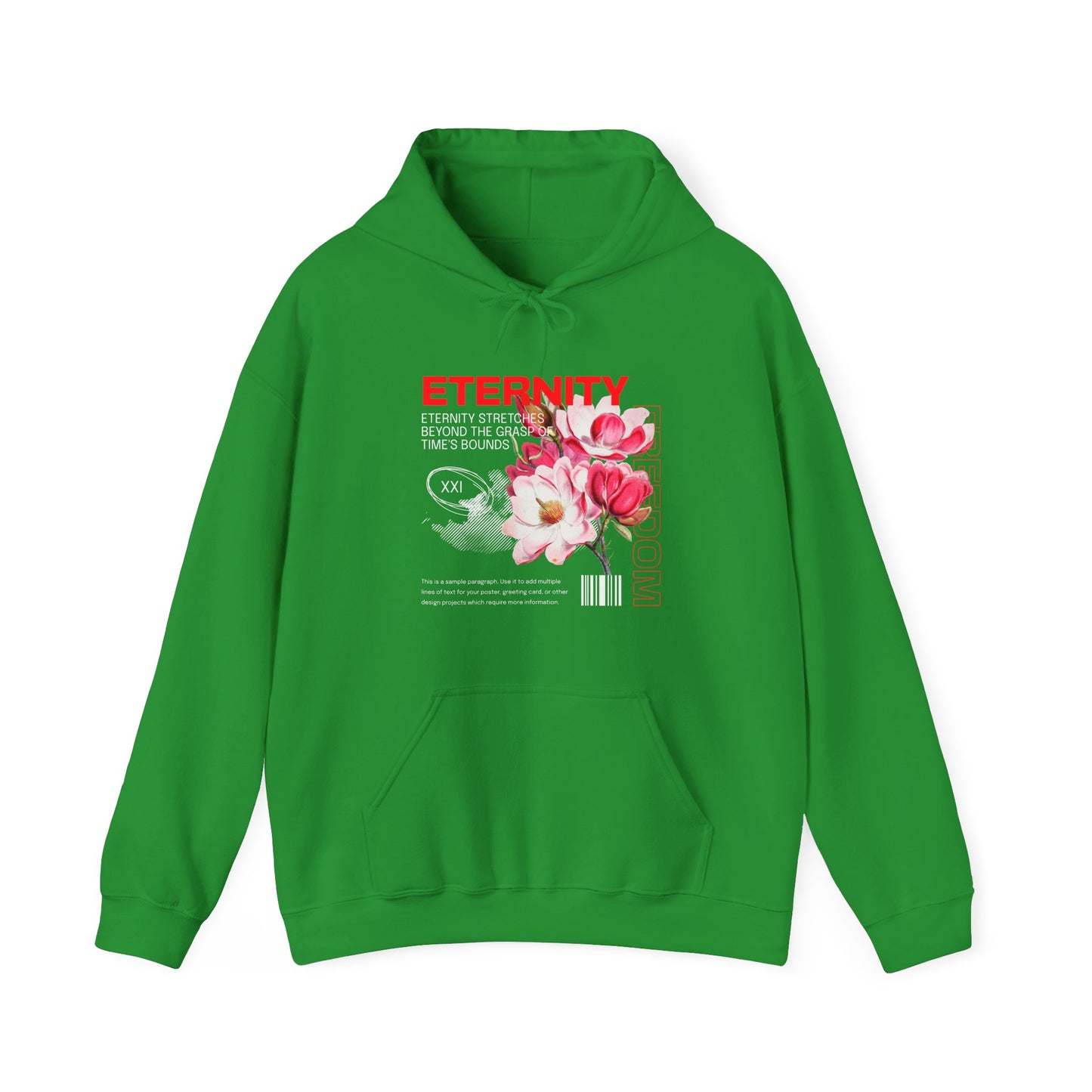 Eternity Floral Hoodie — Vintage Rose Graphic Sweatshirt Printify