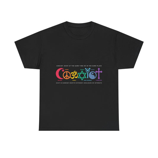 T-Shirt — Rainbow "Coexist" Peace & Unity Graphic Tee Printify