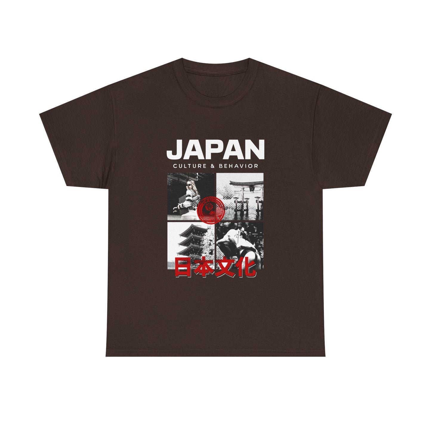 Japan Culture & Behavior Graphic Tee — 日本文化 Vintage Photo Collage T-Shirt Printify