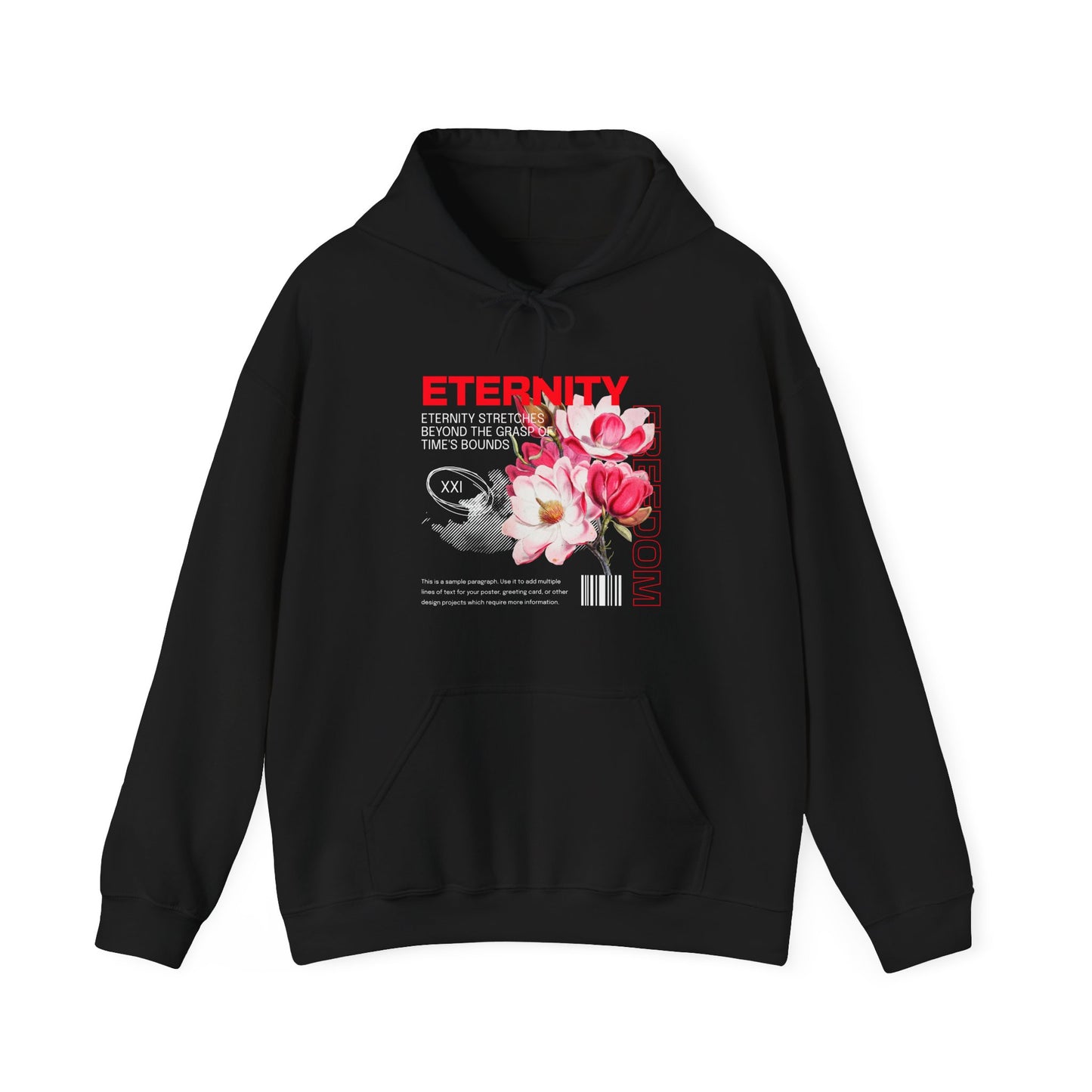 Eternity Floral Hoodie — Vintage Rose Graphic Sweatshirt Printify