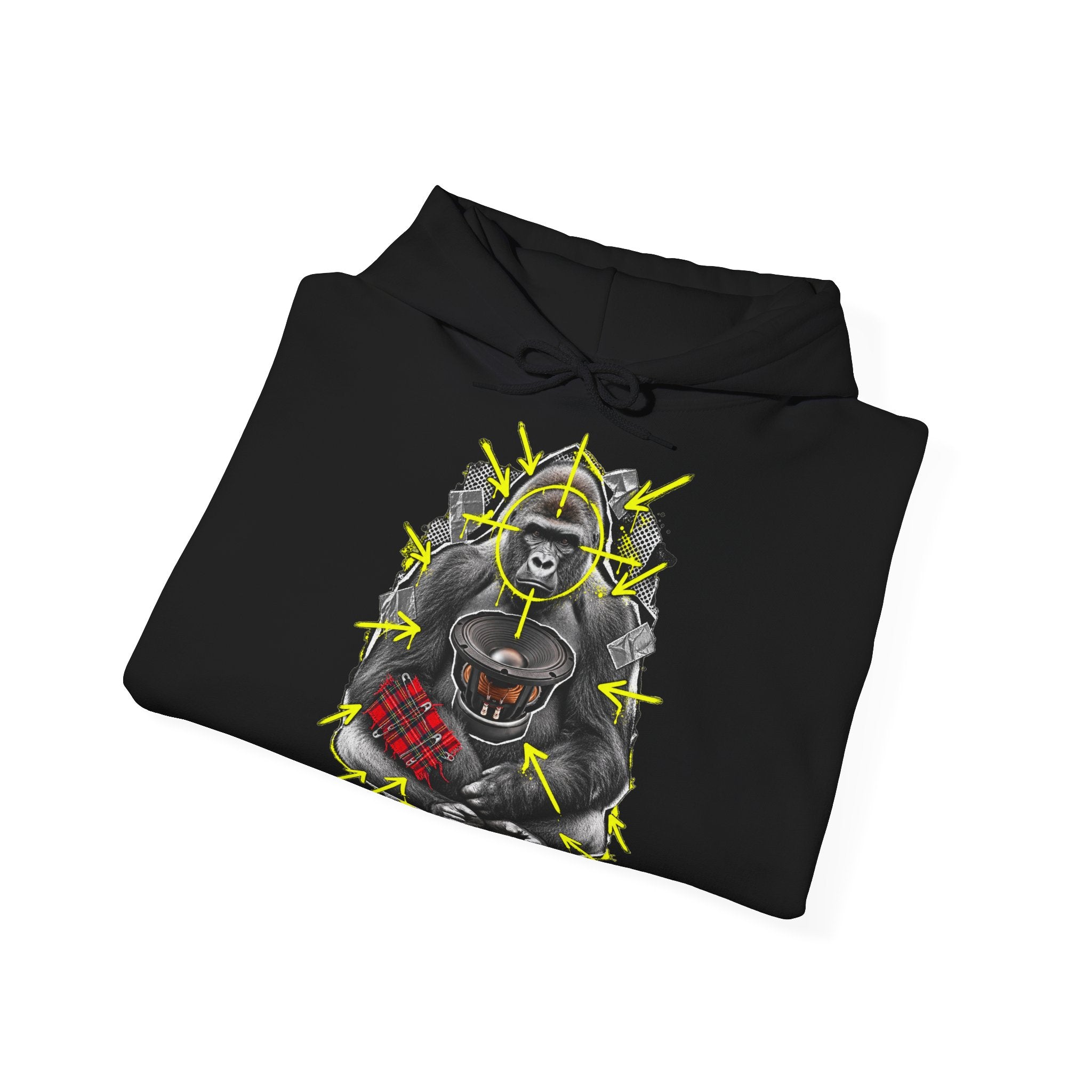 Hoodie — 'Louder Than a System' Graphic Gorilla Streetwear Hoodie Printify