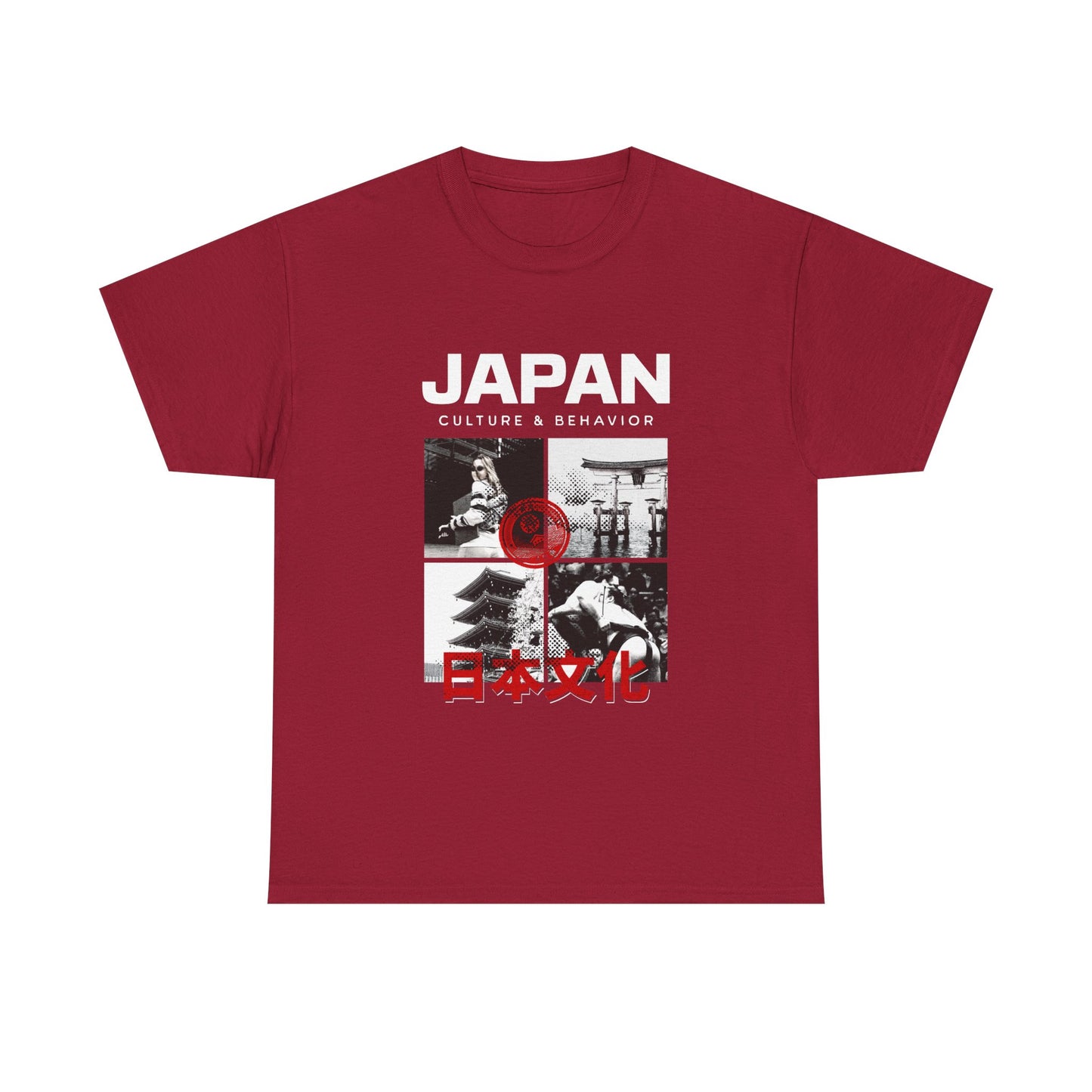 Japan Culture & Behavior Graphic Tee — 日本文化 Vintage Photo Collage T-Shirt Printify