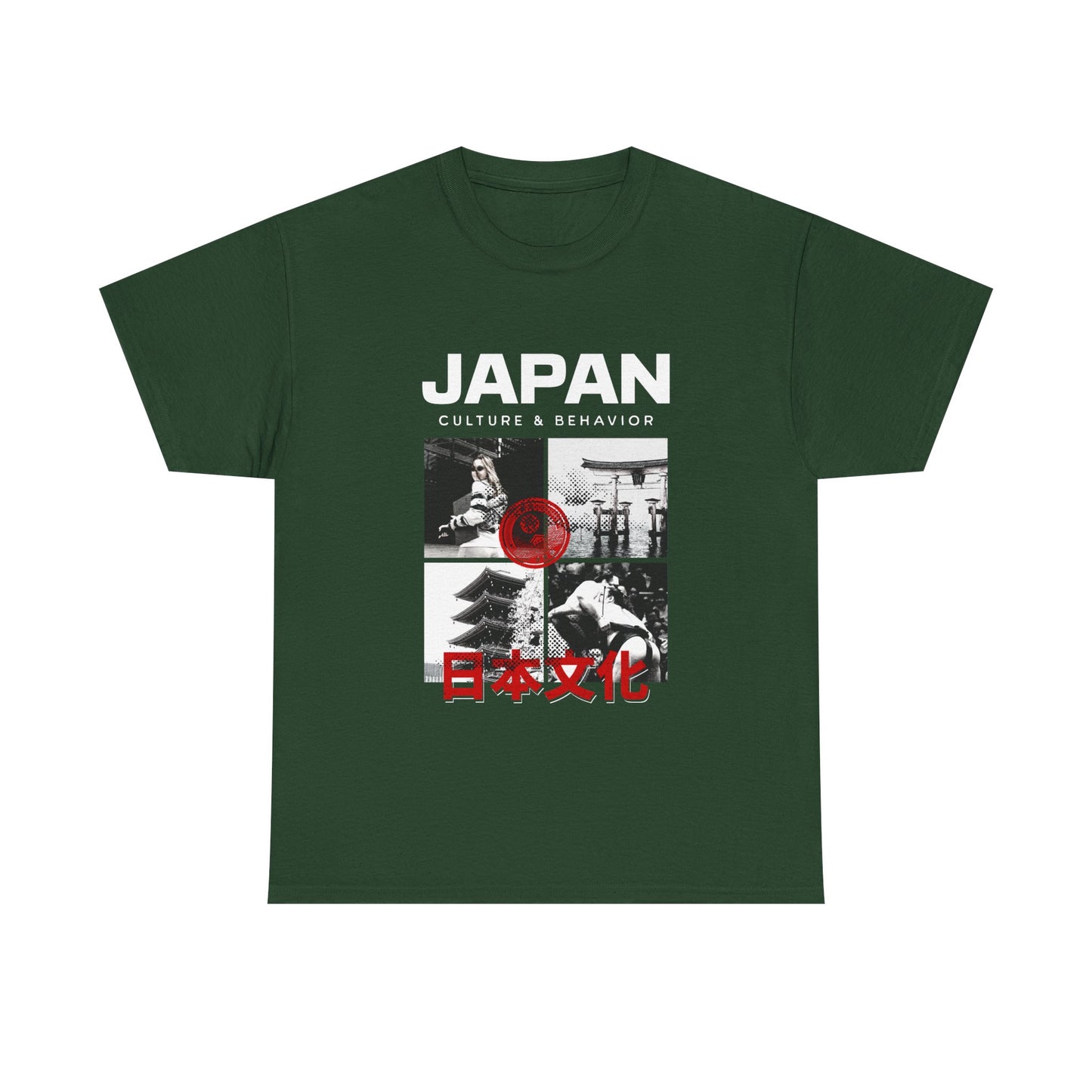 Japan Culture & Behavior Graphic Tee — 日本文化 Vintage Photo Collage T-Shirt Printify