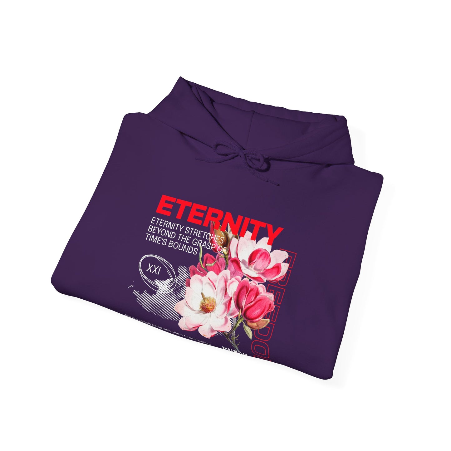 Eternity Floral Hoodie — Vintage Rose Graphic Sweatshirt Printify