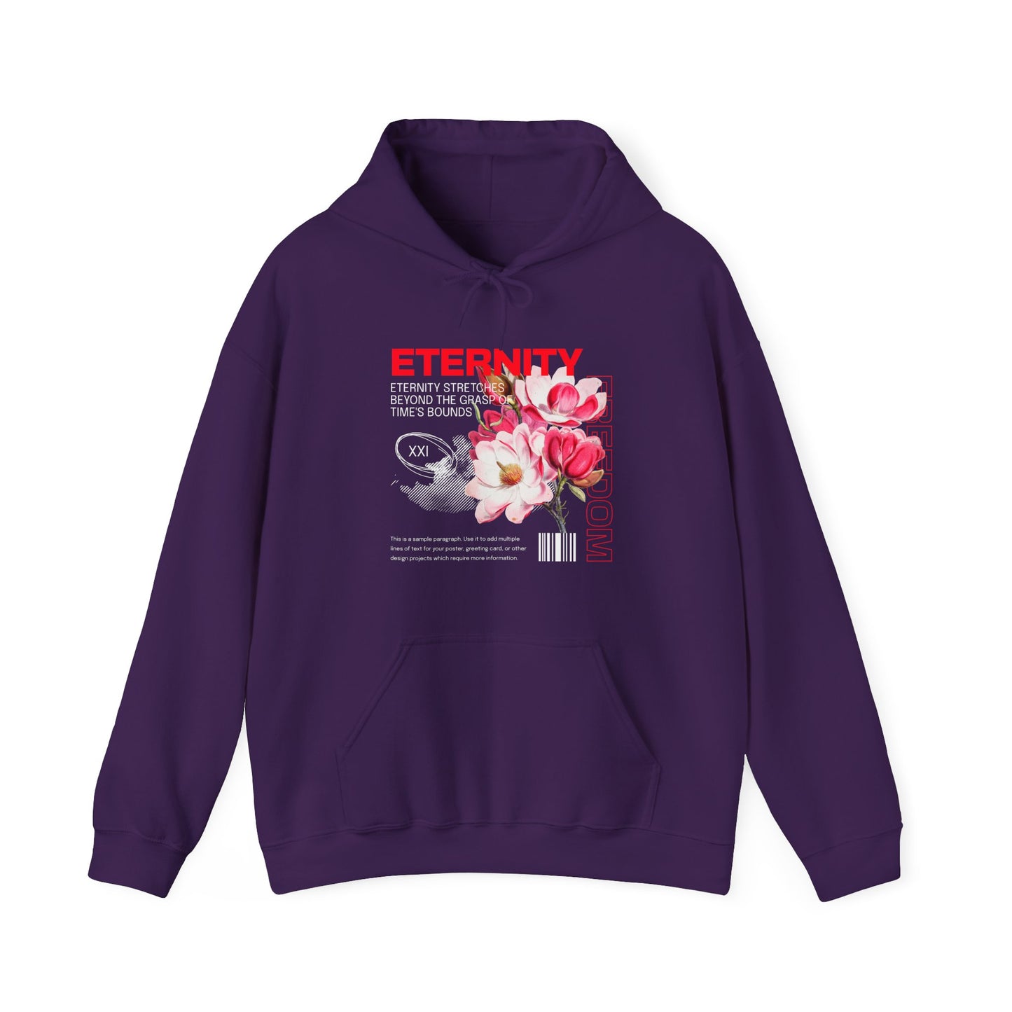 Eternity Floral Hoodie — Vintage Rose Graphic Sweatshirt Printify