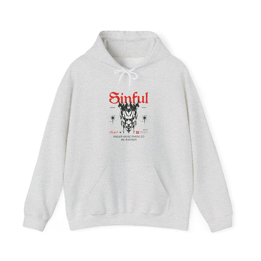 Sinful Goat Graphic Hoodie - Gothic Occult Skull Sweatshirt Printify