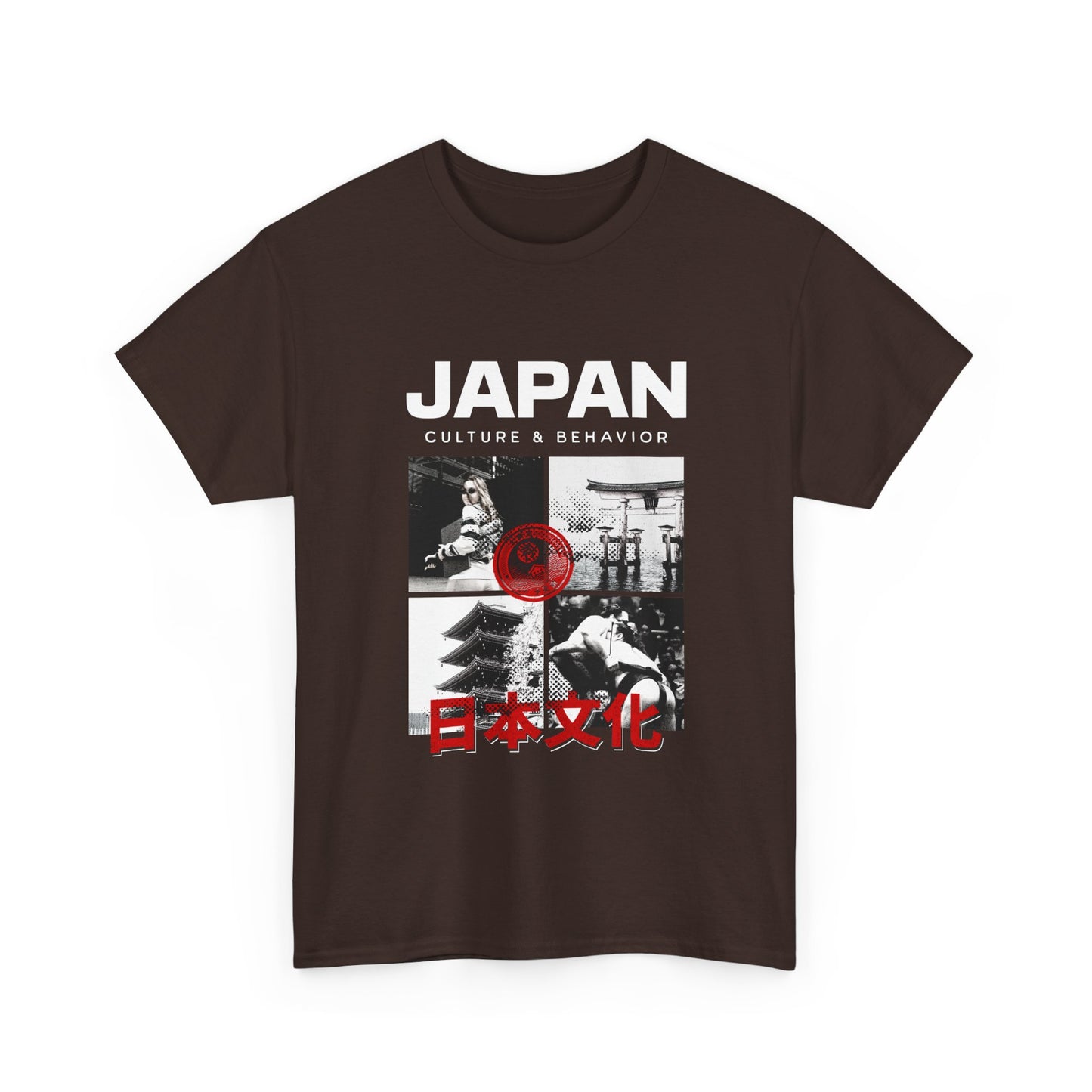 Japan Culture & Behavior Graphic Tee — 日本文化 Vintage Photo Collage T-Shirt Printify
