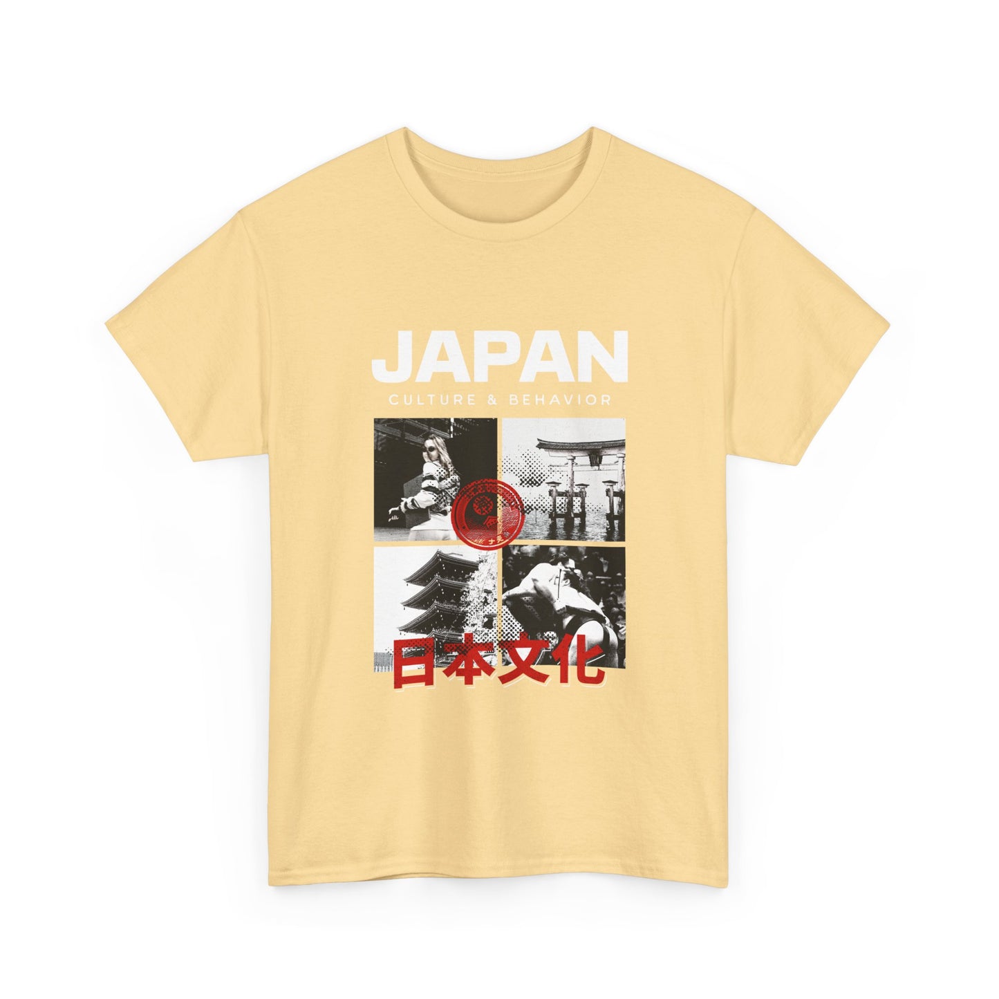 Japan Culture & Behavior Graphic Tee — 日本文化 Vintage Photo Collage T-Shirt Printify