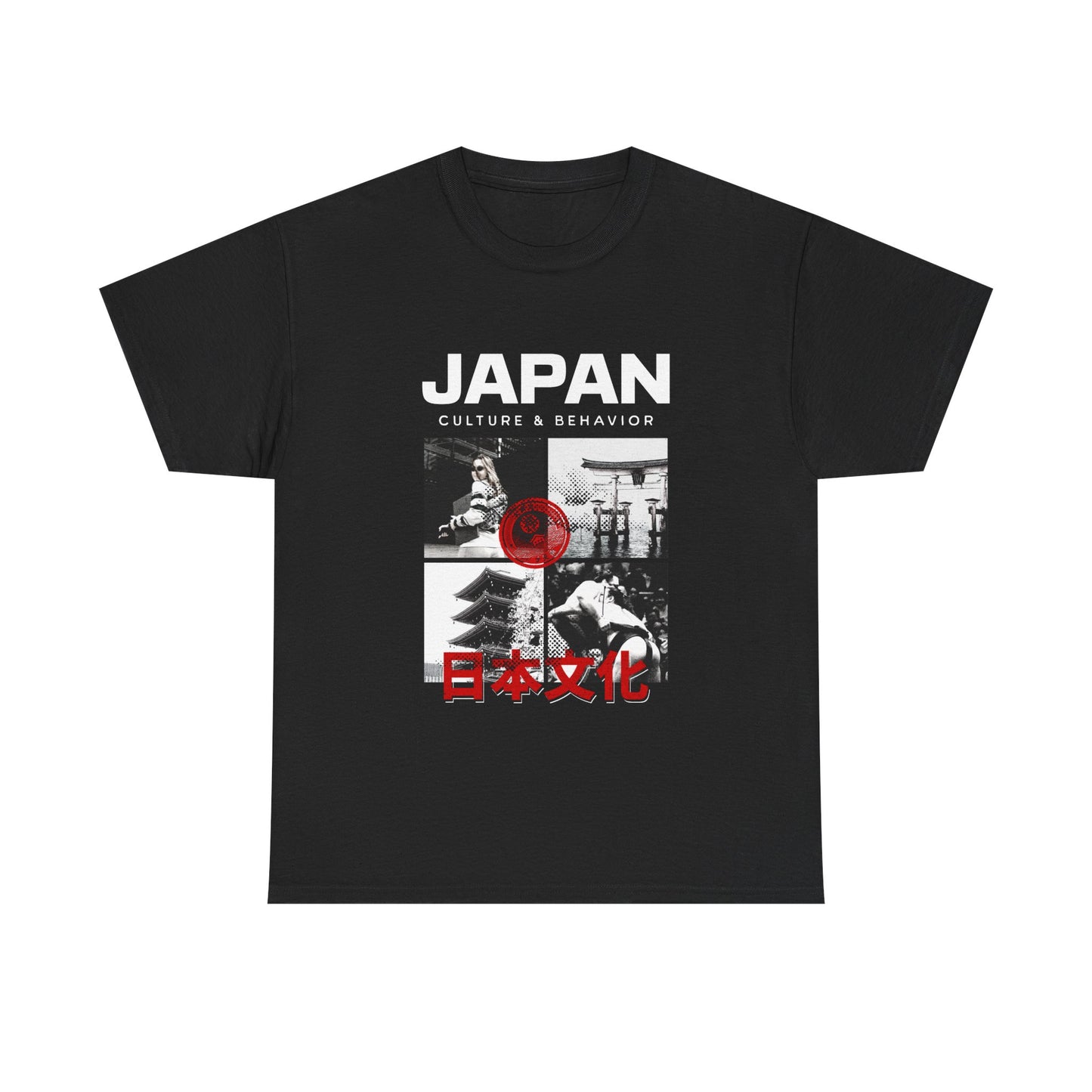 Japan Culture & Behavior Graphic Tee — 日本文化 Vintage Photo Collage T-Shirt Printify