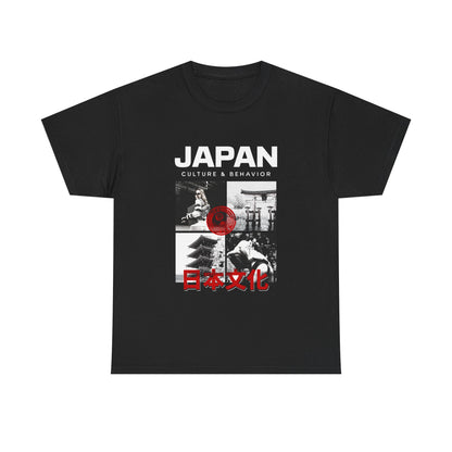 Japan Culture & Behavior Graphic Tee — 日本文化 Vintage Photo Collage T-Shirt Printify